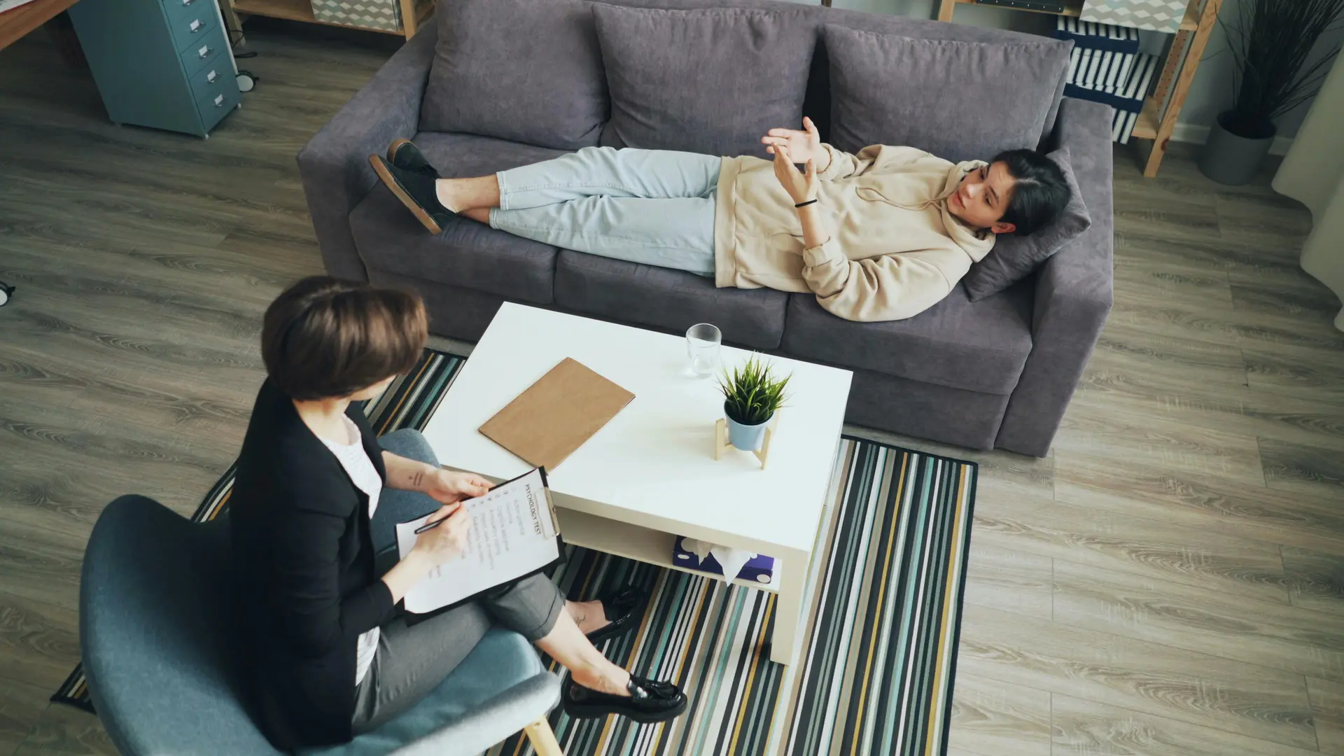 Therapist showing support to a client
